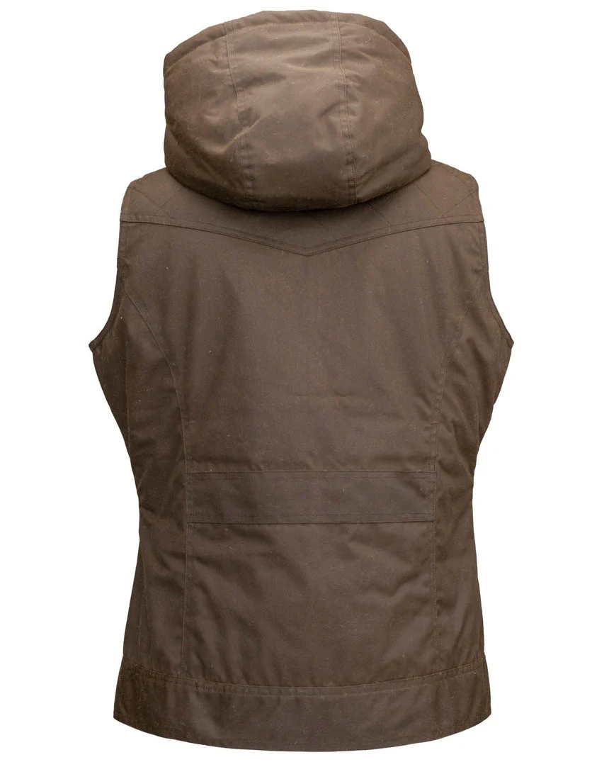 Final Sale ✨ LAST ONE Heidi Brown Wax Cotton Women's Vest - Image 2