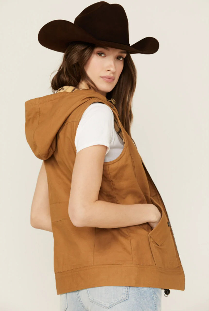 Final Sale ✨LAST ONE Heidi Tan Canvas Women's Vest - Image 3