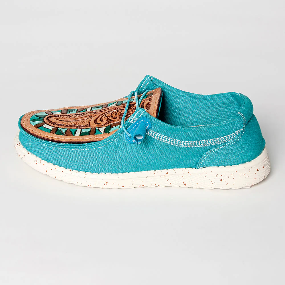 Hey Tooled Moccasin Tan/Turquoise - Image 2
