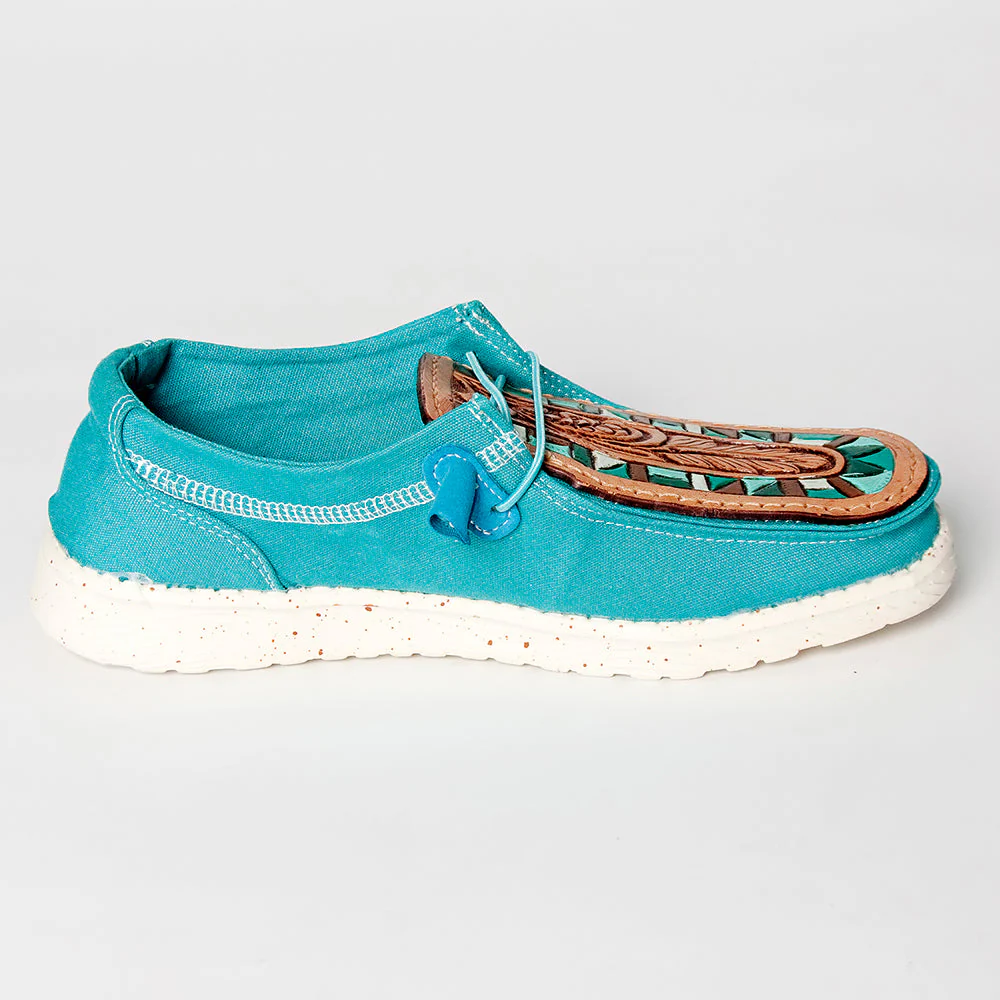 Hey Tooled Moccasin Tan/Turquoise - Image 3