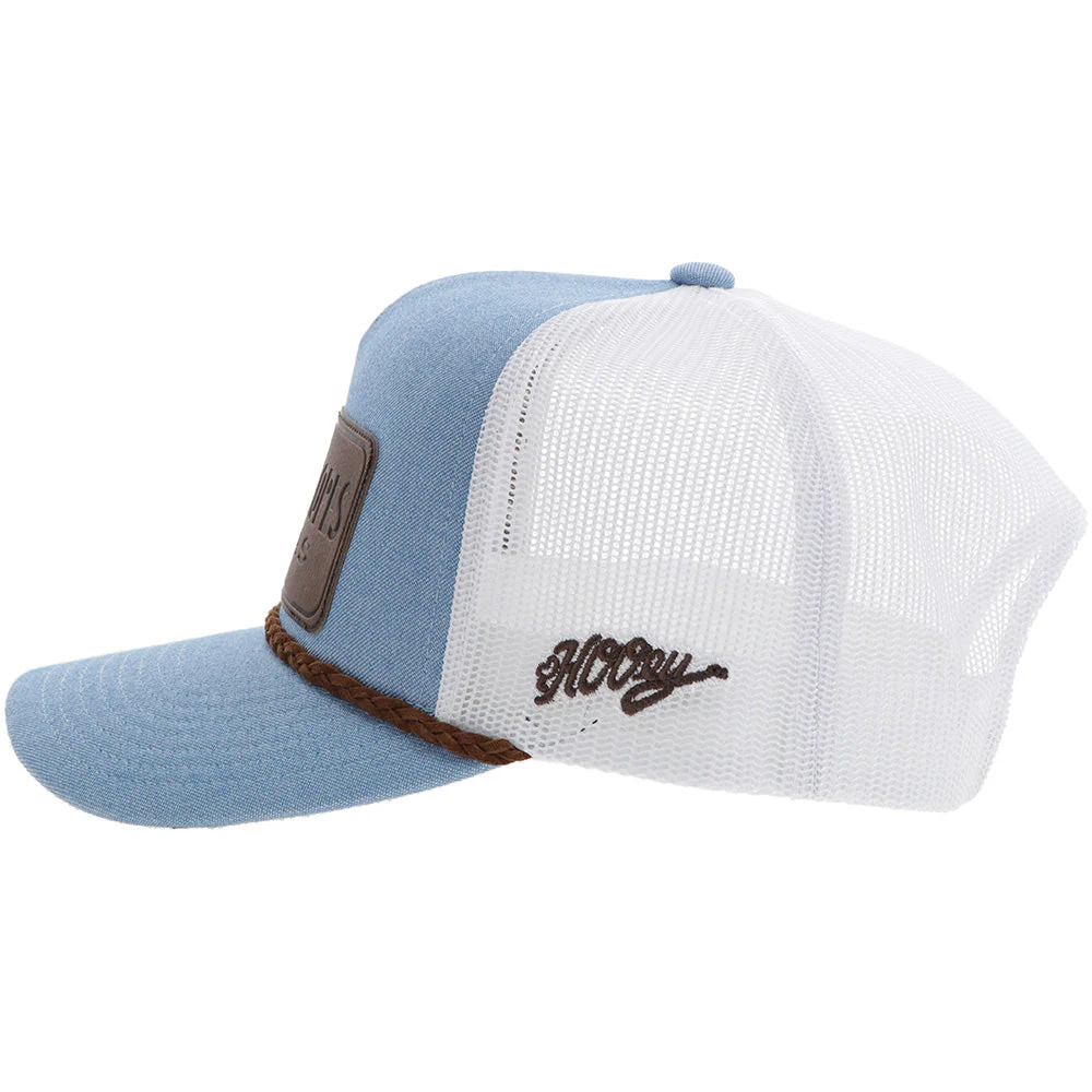 Hooey Cactus Ropes 5 Panel Trucker Hat Denim - Image 3