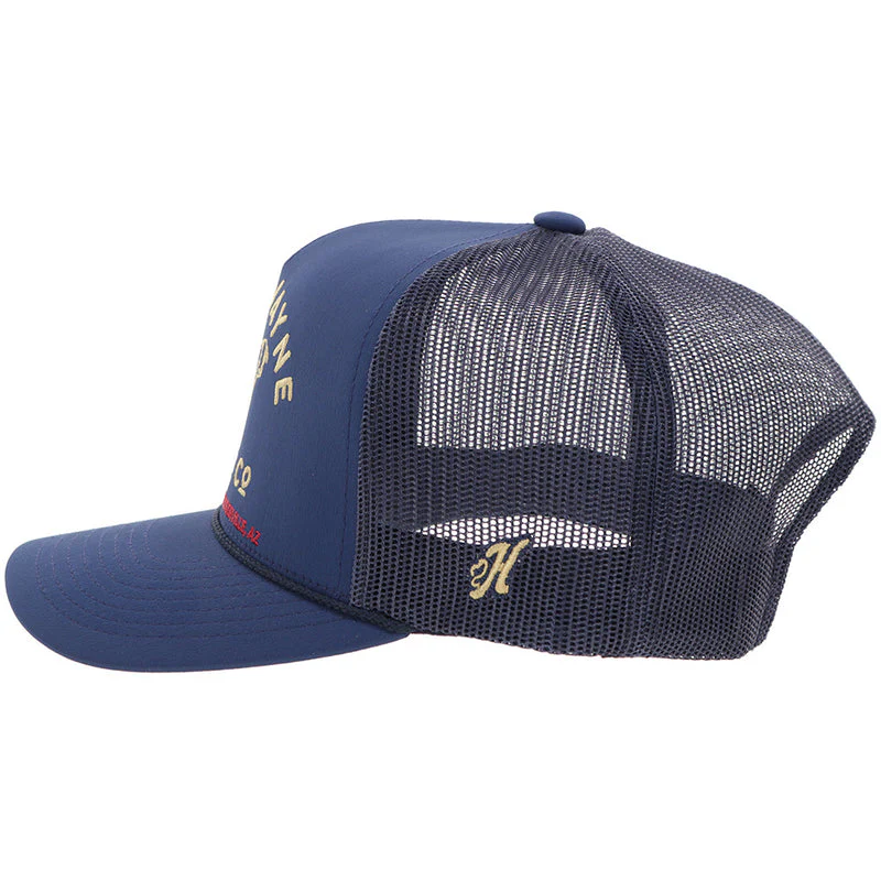 Hooey John Wayne Hat Navy w/Yellow Stitching - Image 3