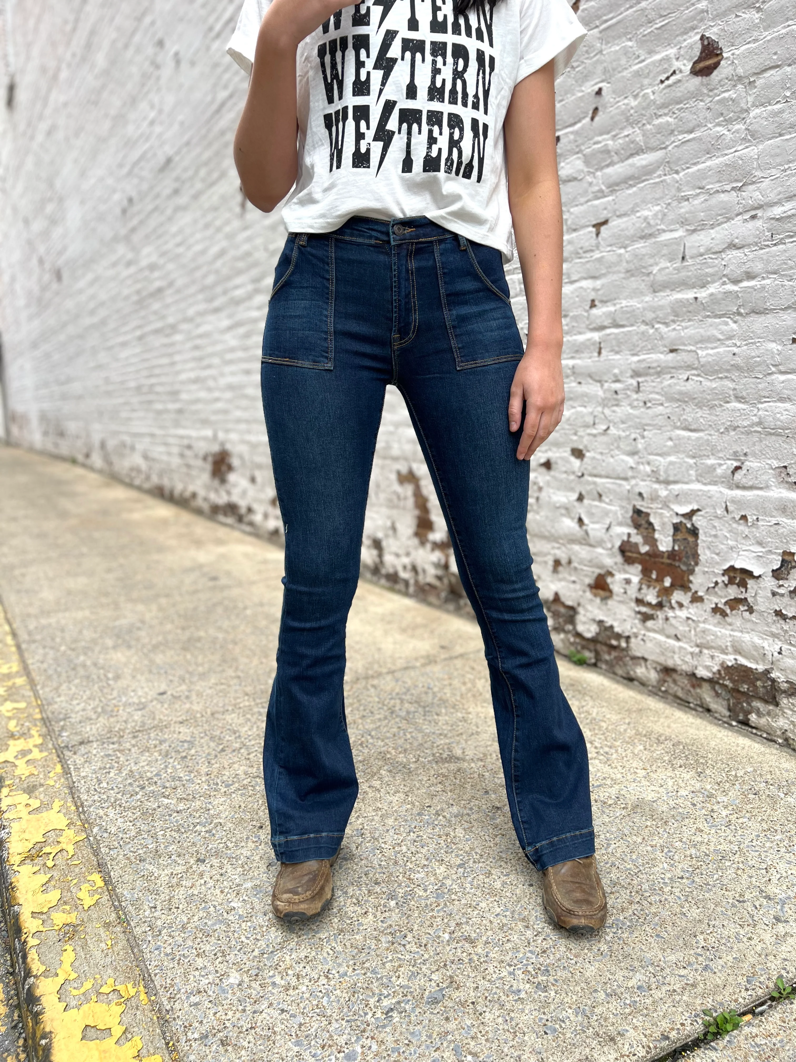 Stetson June Dark Wash High Waisted Trouser Jeans - Image 2