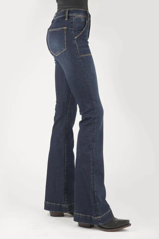 Stetson June Dark Wash High Waisted Trouser Jeans - Image 4