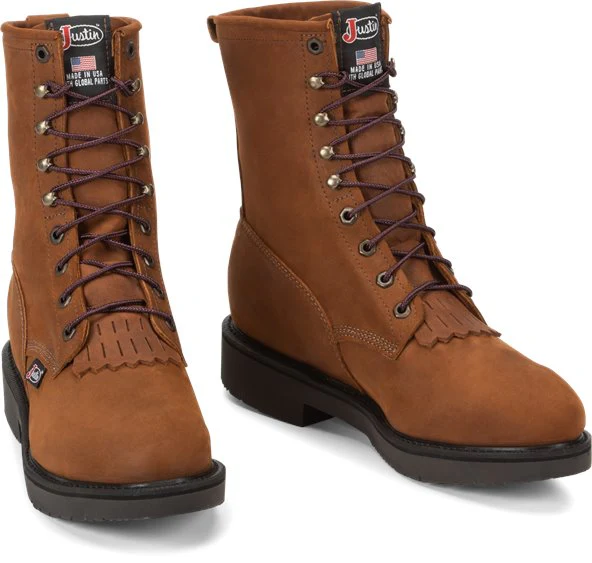 Justin 764 Lace Up 8" Boot Safety - Image 2
