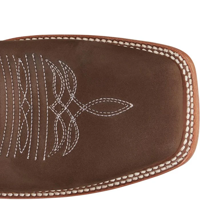 Justin Dark Brown/White Square Toe - Image 3