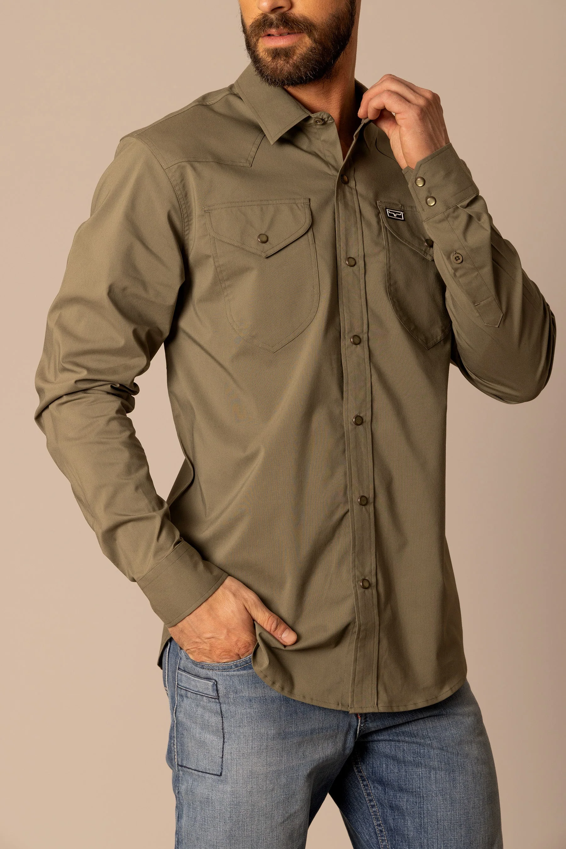 Kimes Blackout Men's Snap Up Army - Image 3