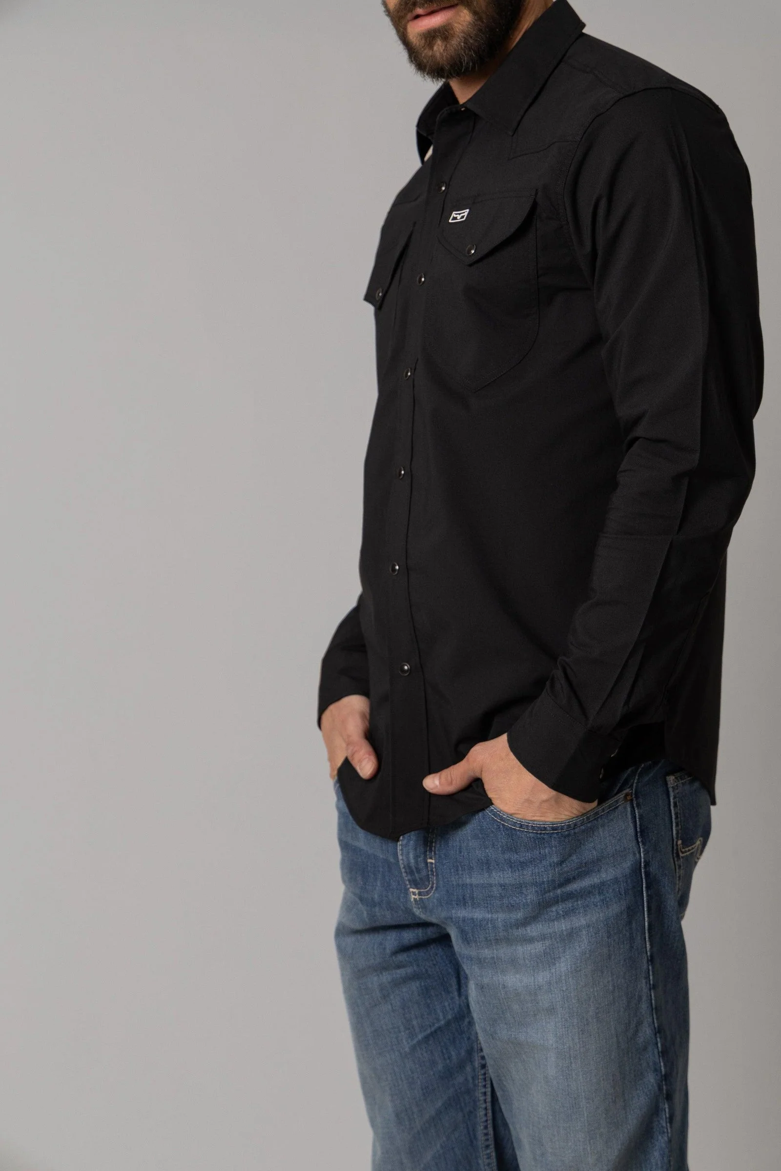 Kimes Blackout Men's Snap Up Black - Image 3