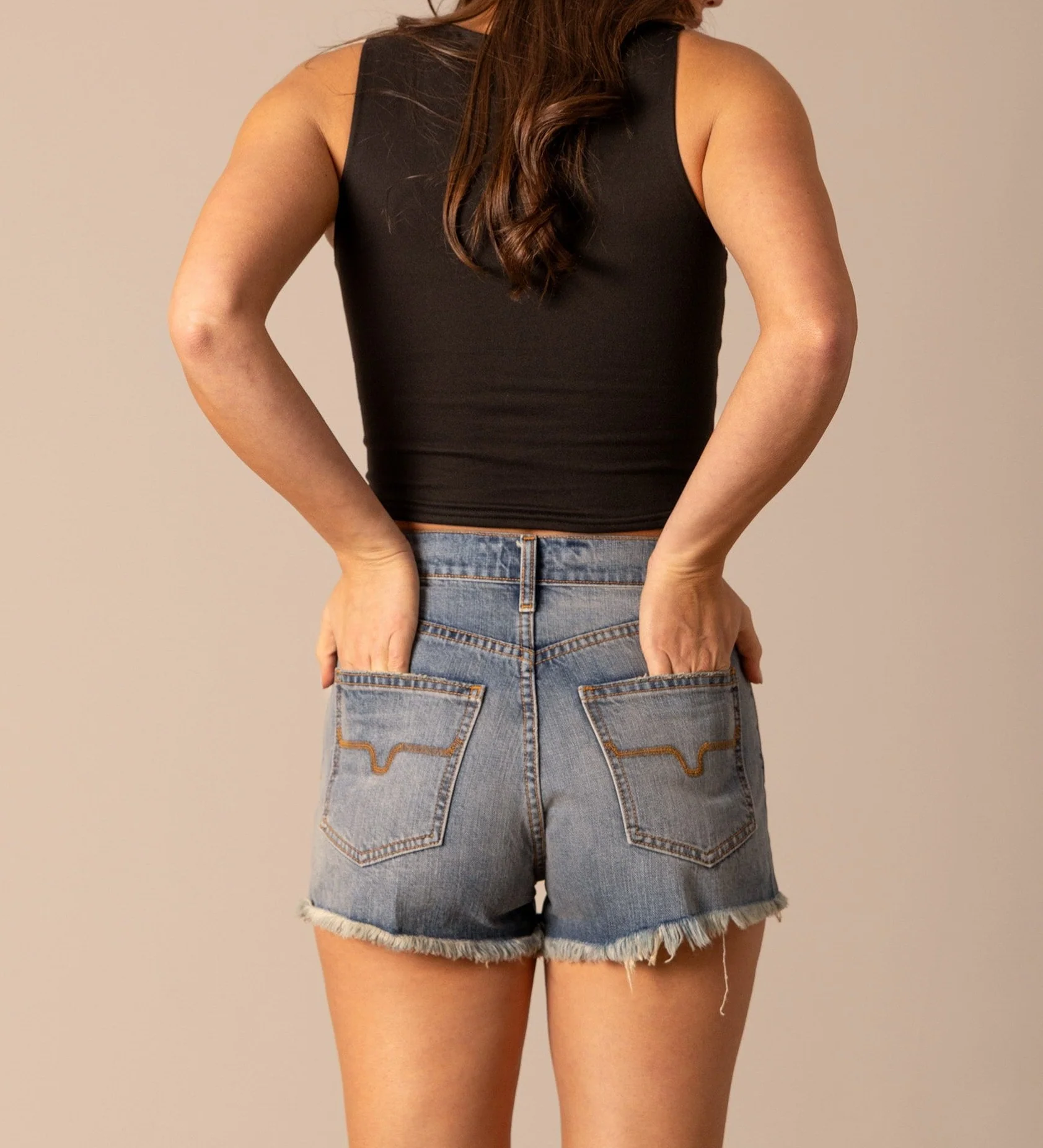 Kimes Daisy Mid Wash Distressed Shorts - Image 5