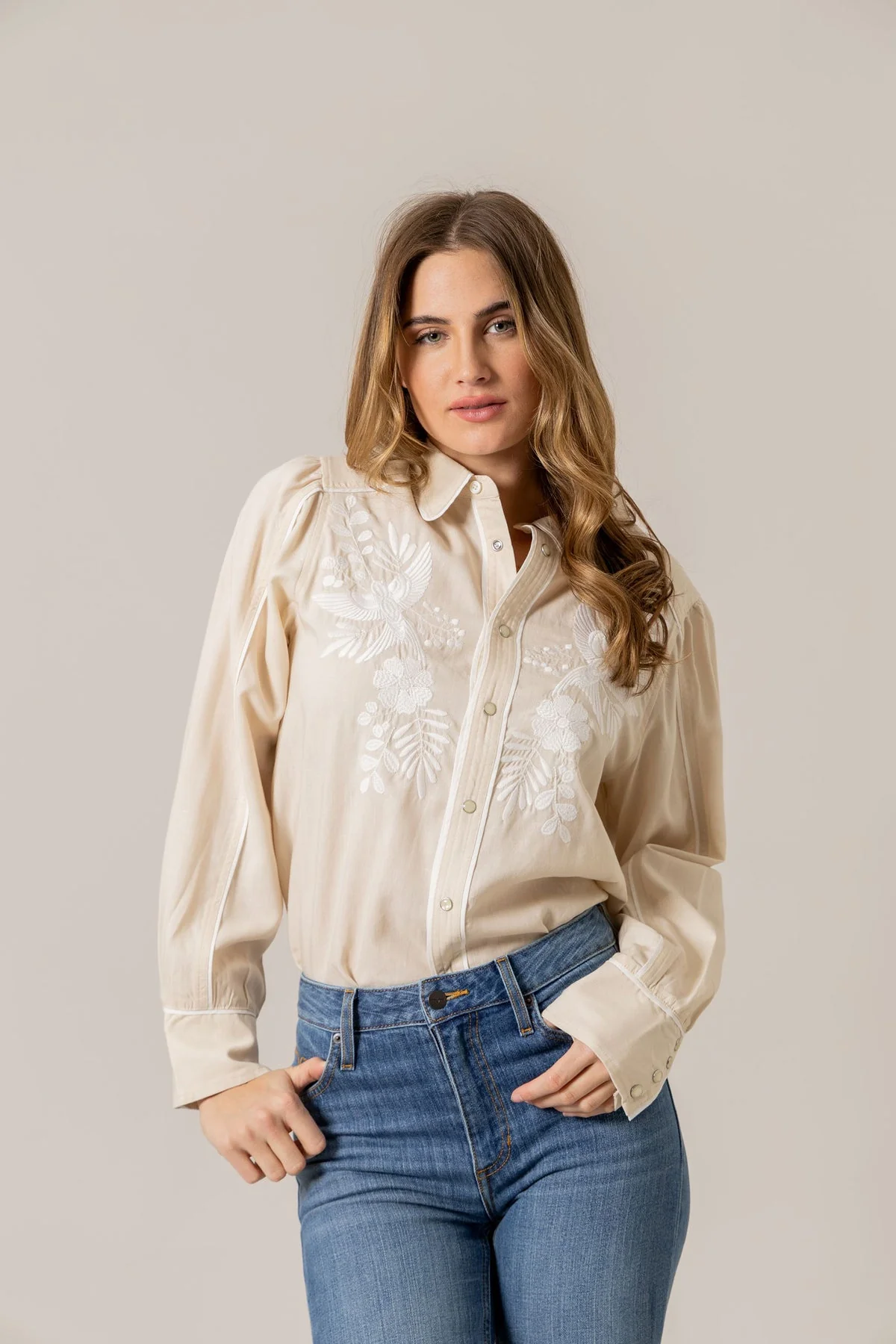 Kimes Emilia Tencel Natural Snap Up - Image 3
