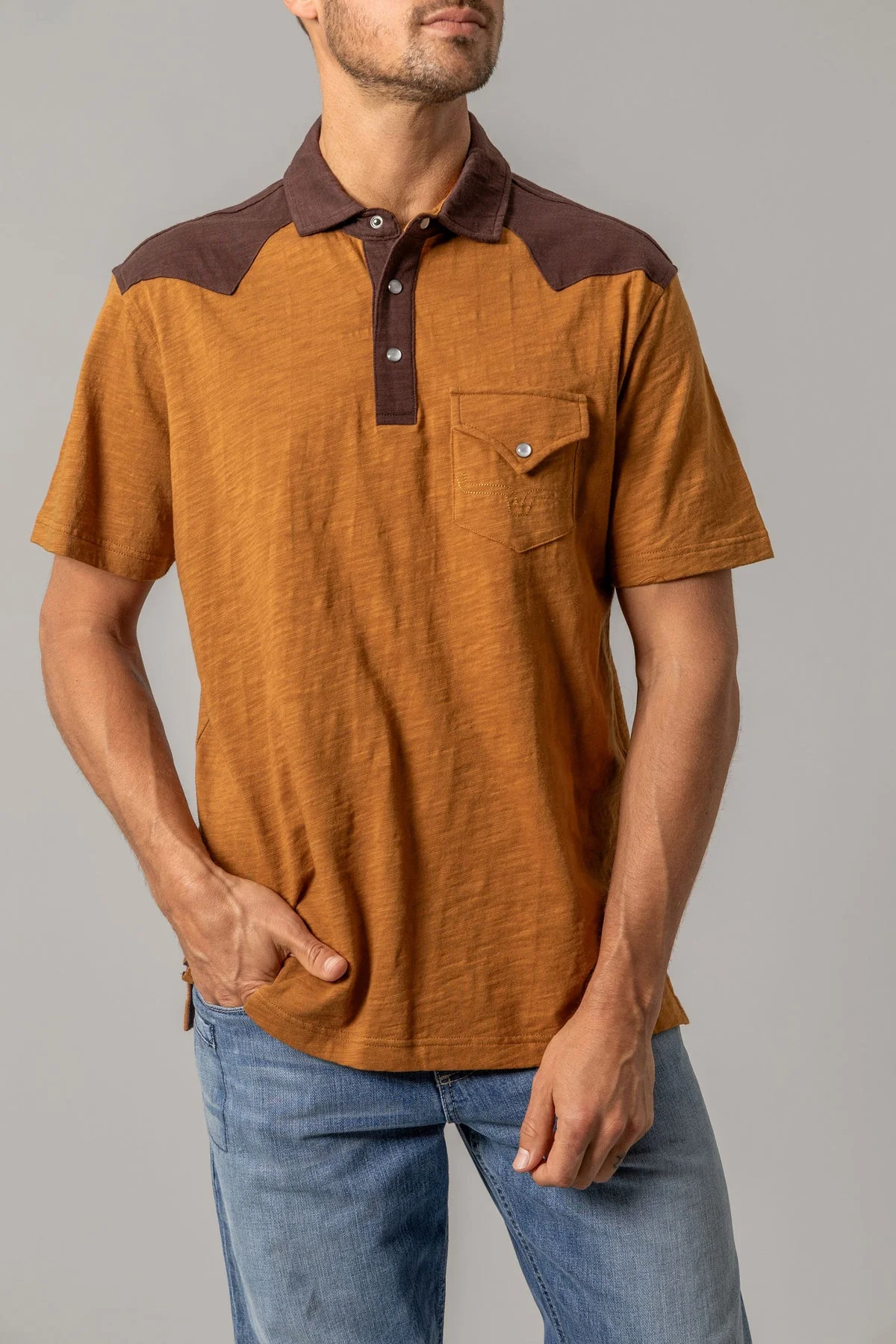 Kimes G-2 Brown Men's Polo Shirt - Image 3