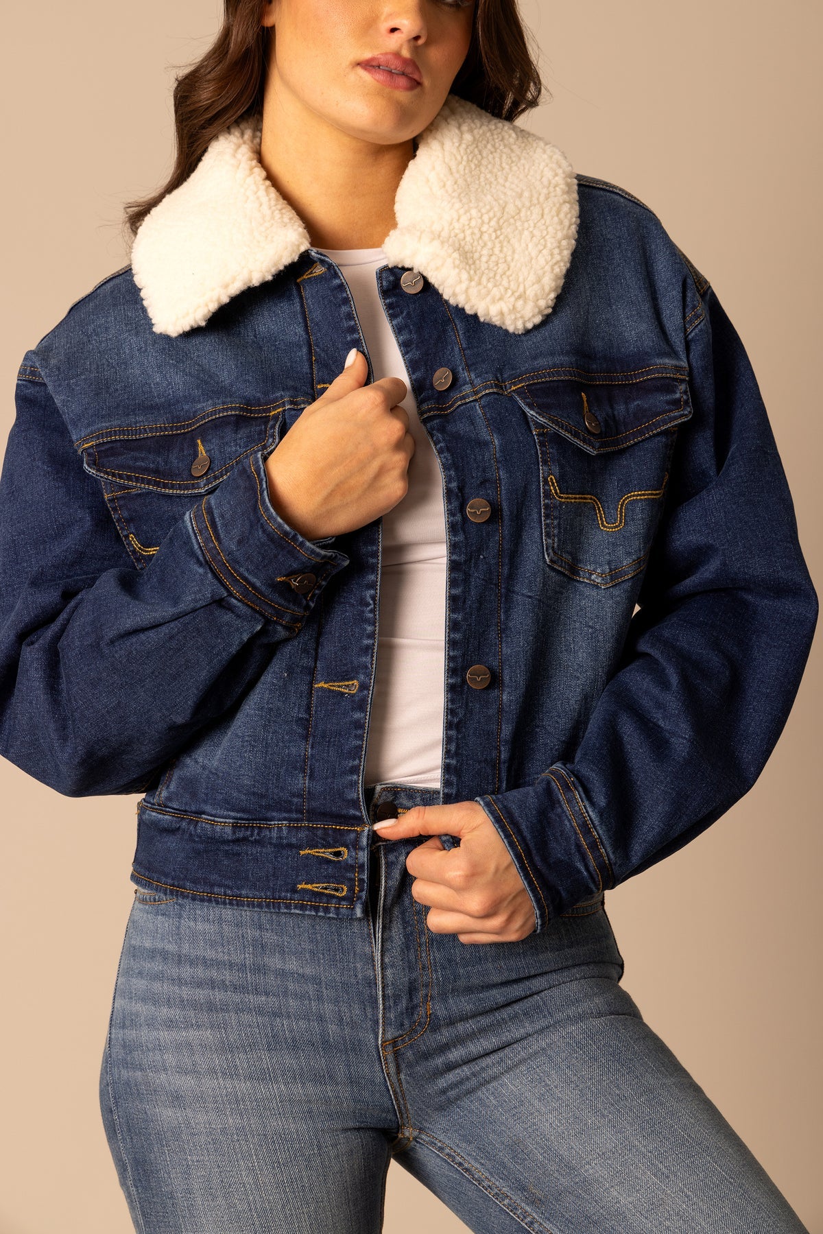 Kimes Leela Denim Sherpa Jacket - Image 4