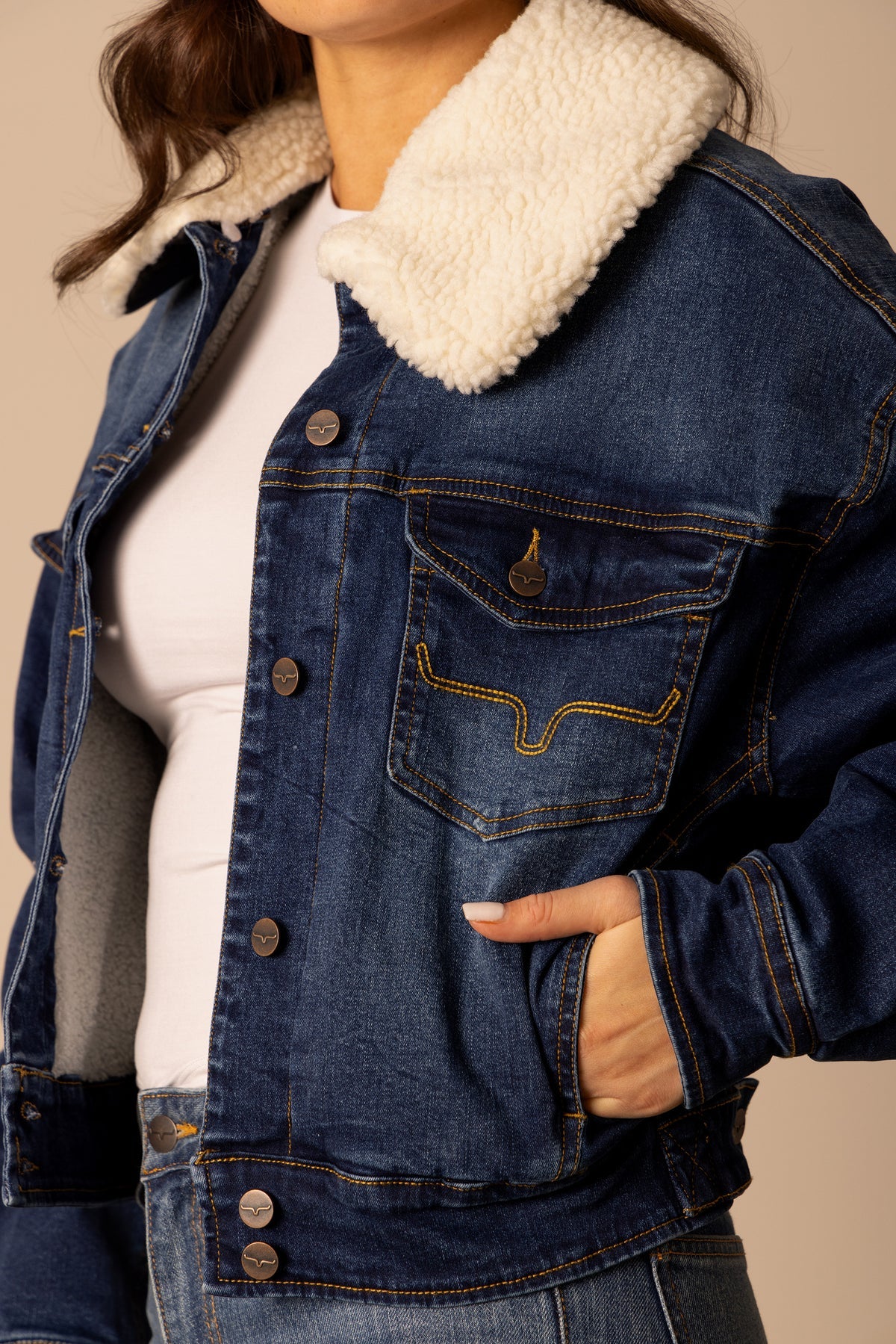 Kimes Leela Denim Sherpa Jacket - Image 6