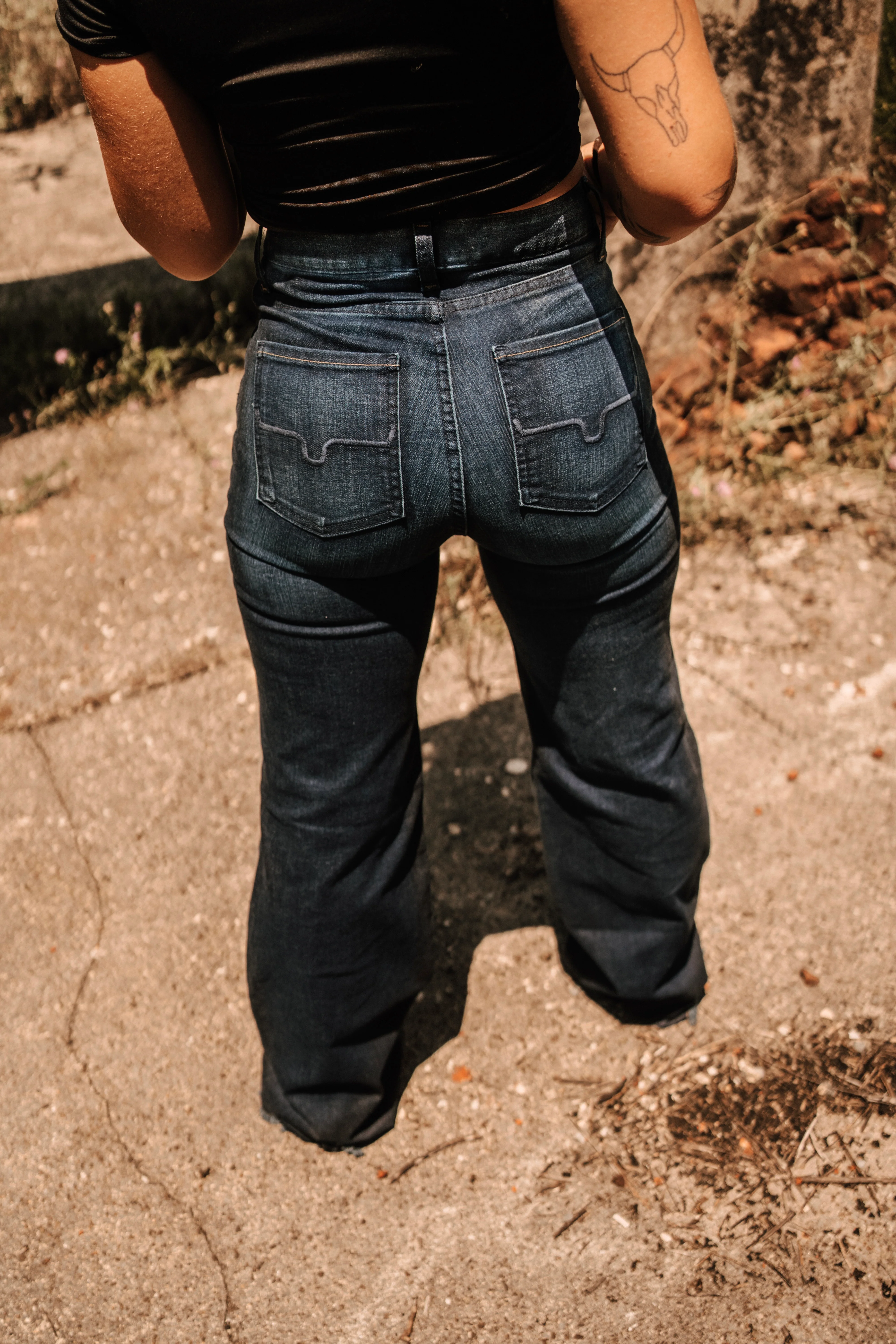 Kimes Olivia Dark Women's Wide Leg Jeans - Image 3