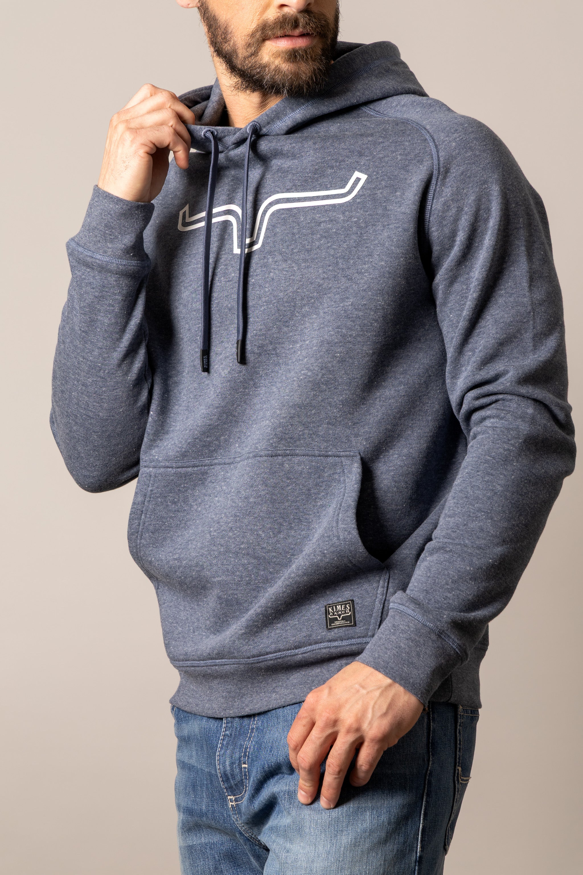 Kimes Outlier Blue Heather Men's Hoodie - Image 2