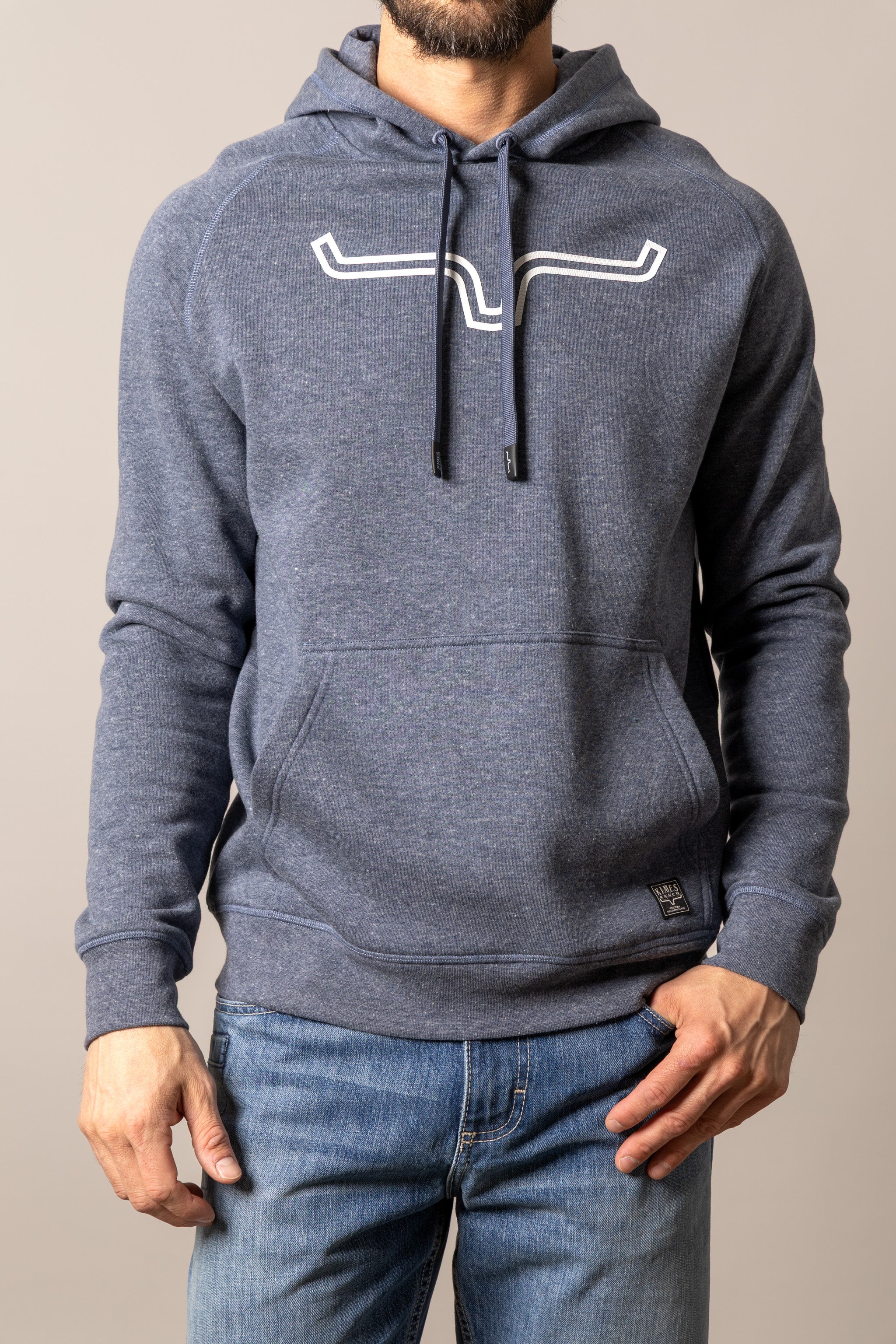 Kimes Outlier Blue Heather Men's Hoodie - Image 3