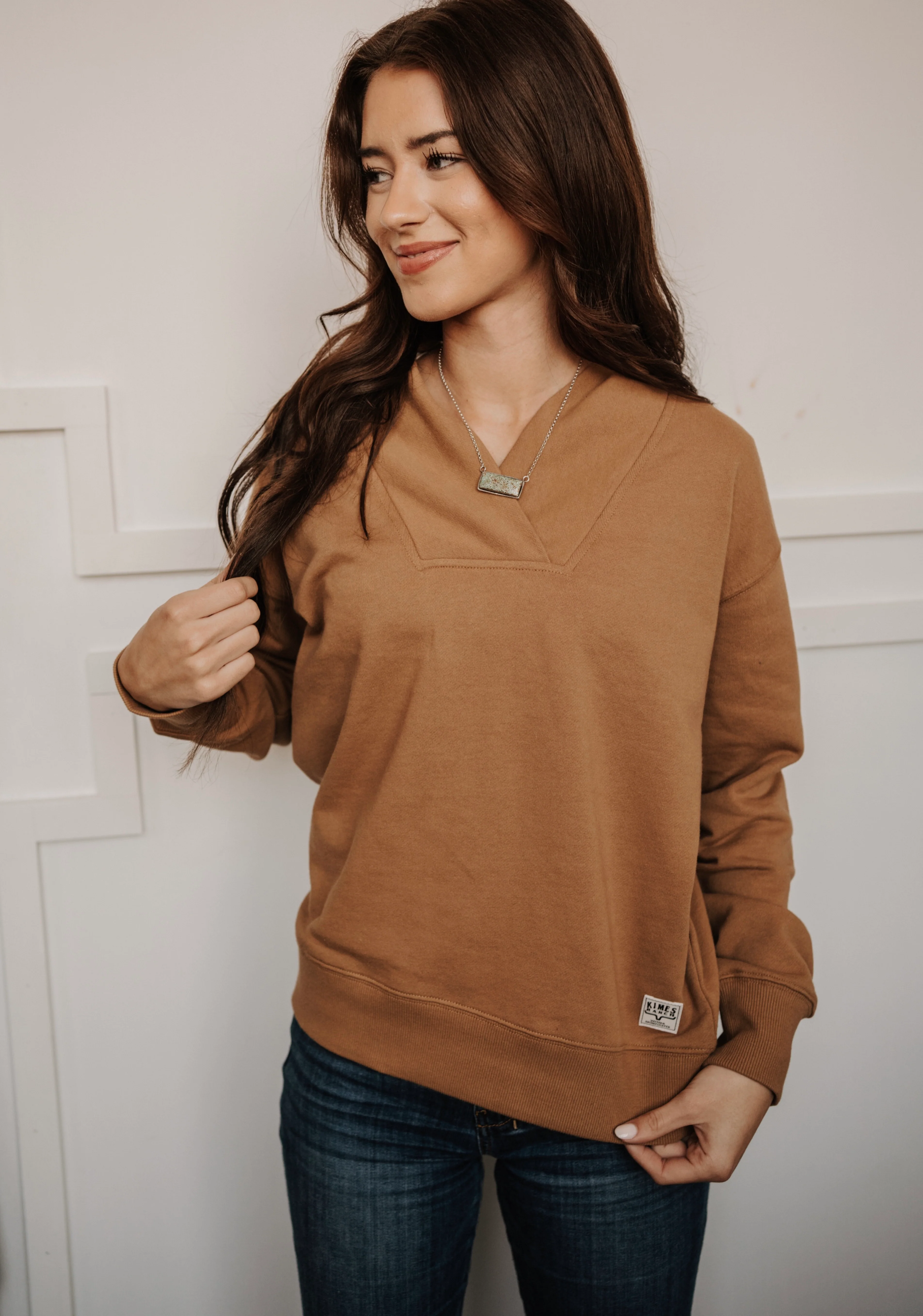 Last one✨Kimes Sandy Tan Cropped Crew