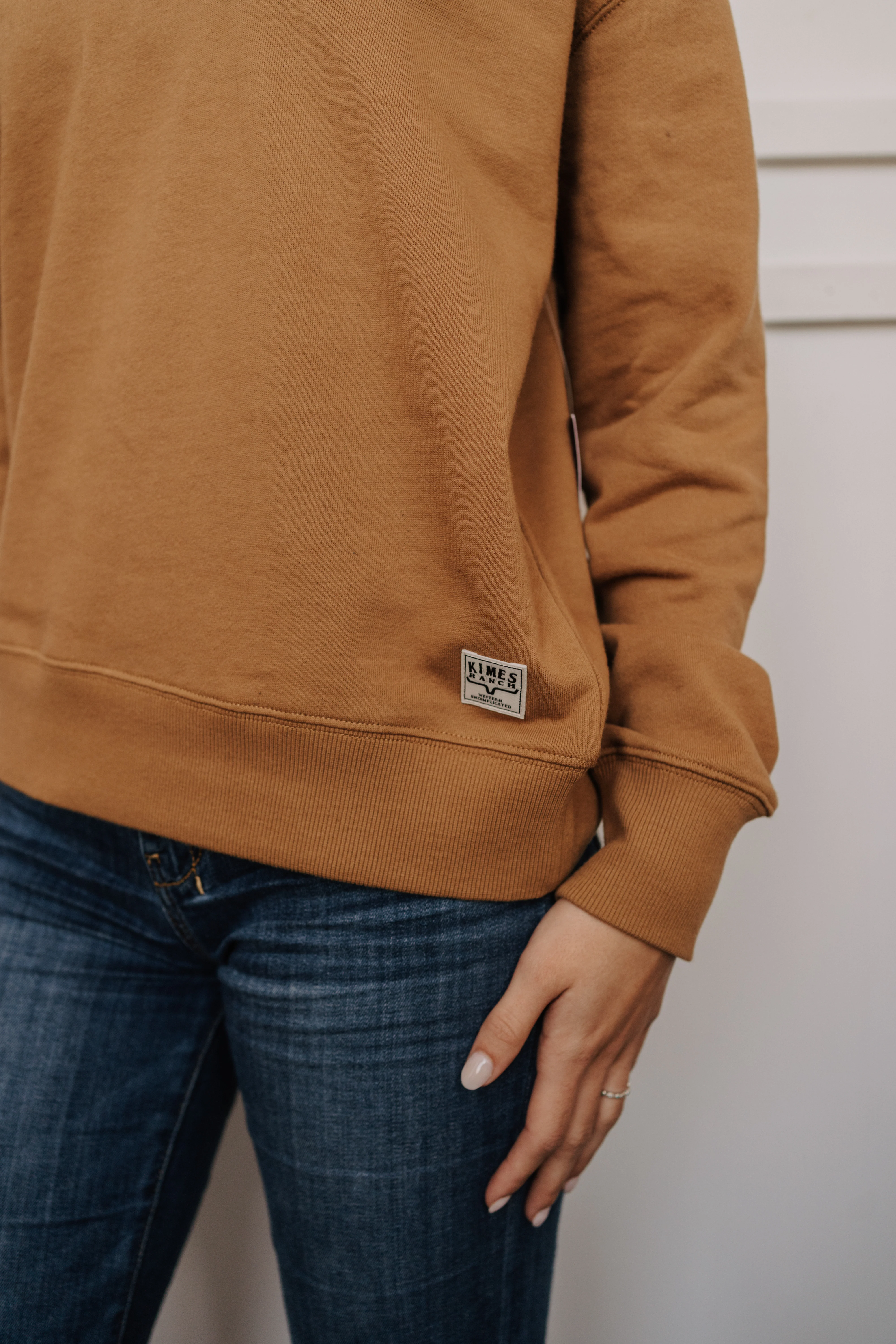 Last one✨Kimes Sandy Tan Cropped Crew - Image 2