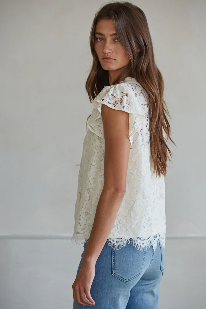 Lacey Button Down Top - Image 4