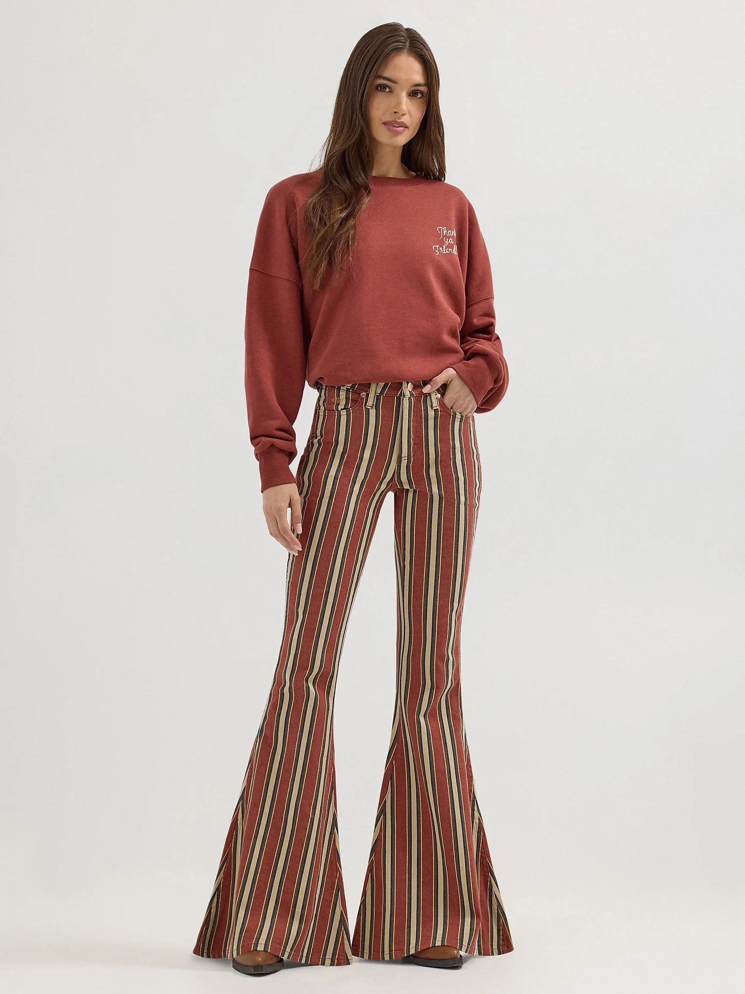 Sale ✨Wrangler X Lainey Wilson Clay Stripe Bell Bottom Jeans - Image 5
