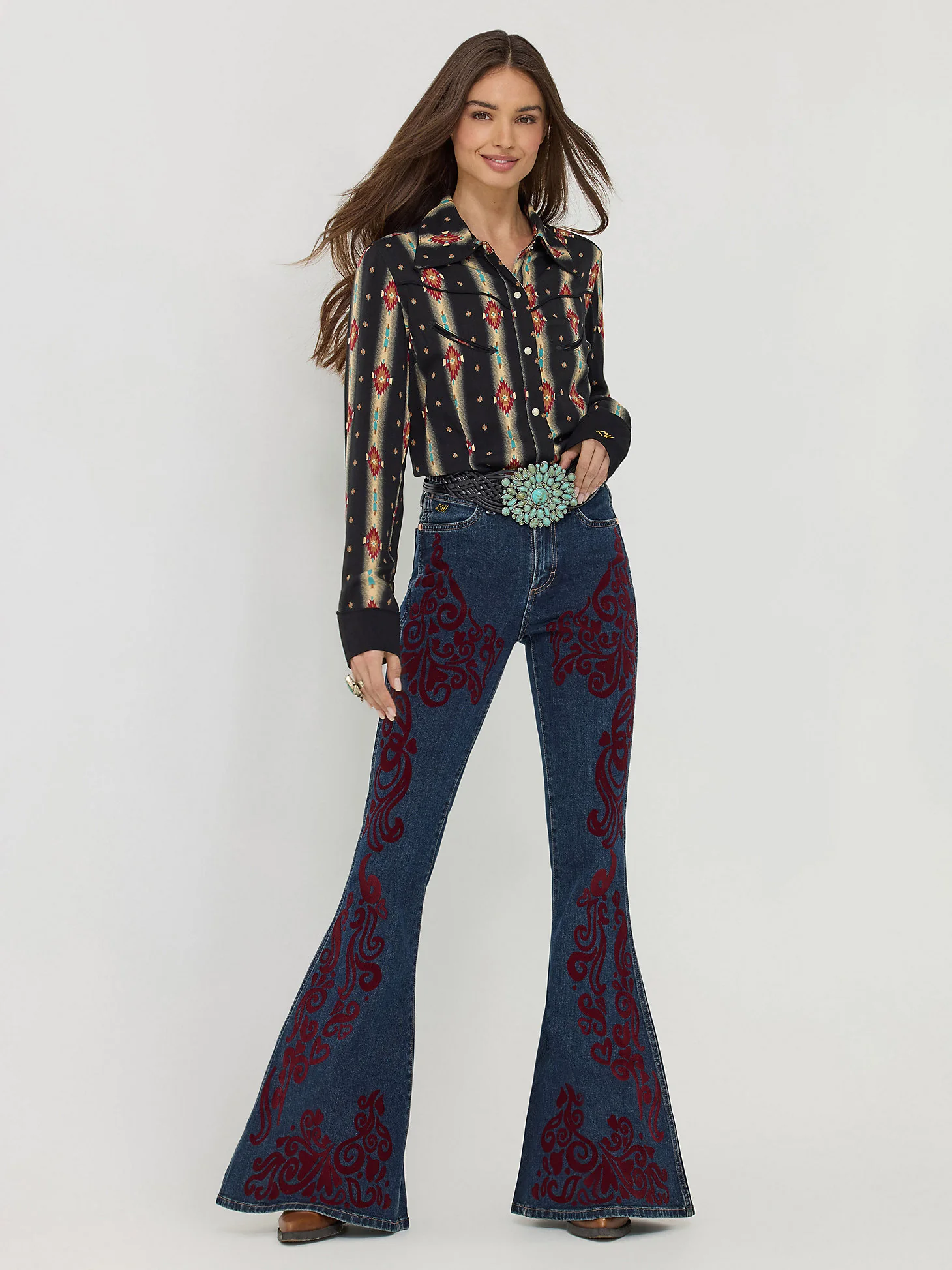 Sale ✨Wrangler X Lainey Wilson Flocked Bell Bottom Jeans - Image 5