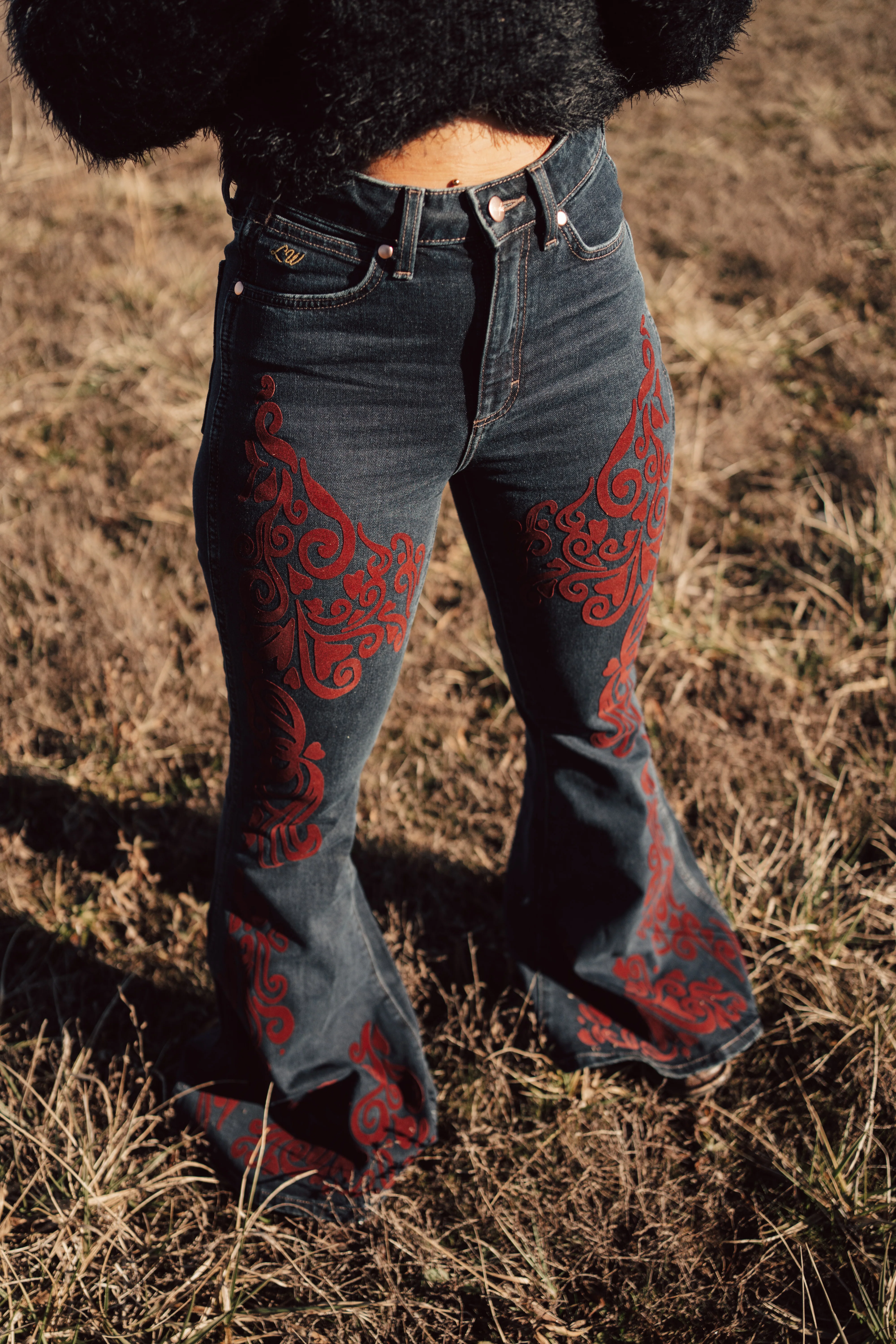 Sale ✨Wrangler X Lainey Wilson Flocked Bell Bottom Jeans - Image 6