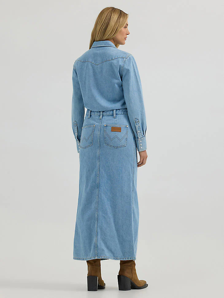 Laura Denim Maxi Dress - Image 3