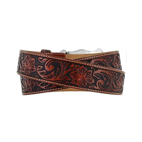 Leatherwork Justin Belt with Bull Buckle Black - Image 4