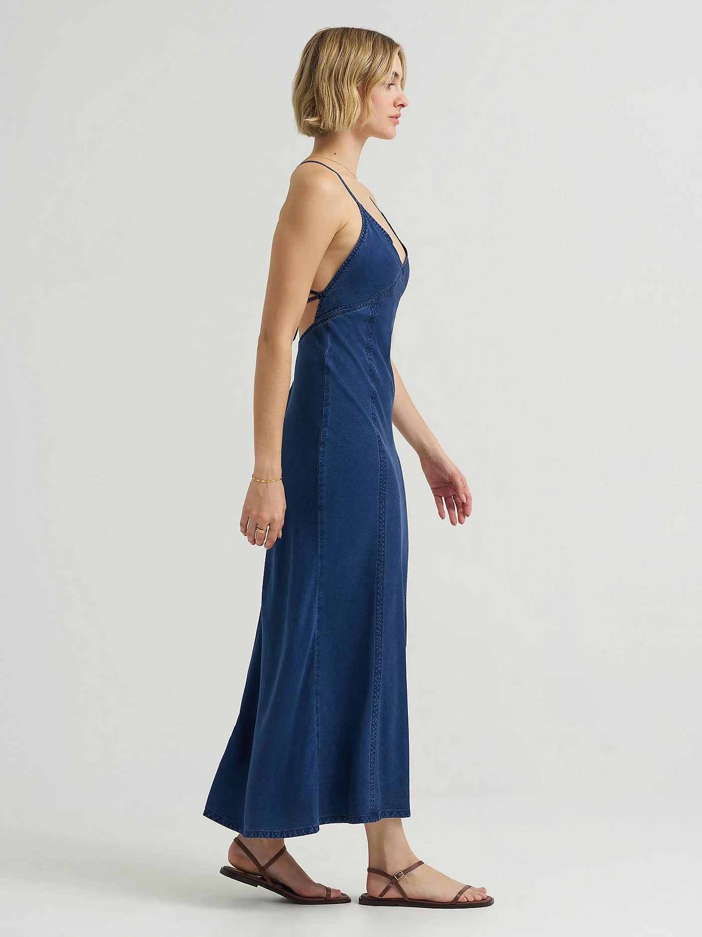 Lee Denim Flow Cross Back Maxi Dress - Image 4