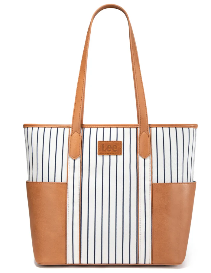 LEE Stripe Collection Shoulder Denim Canvas Tote Bag - Image 2