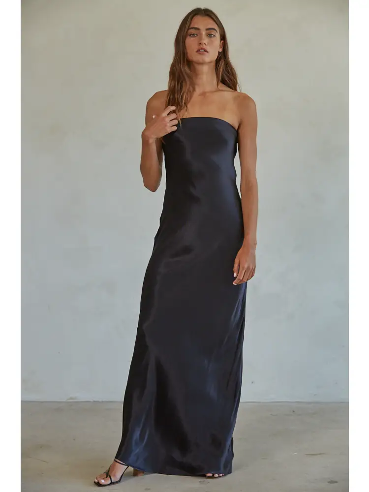 Little Black Strapless Dress - Image 2