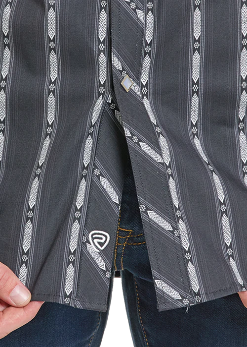 Black Diamond Stripe Men's Snap Up - Image 3