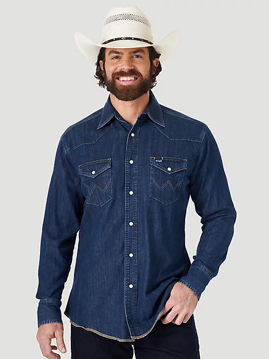 Final Sale ✨Wrangler Cowboy Dark Denim Snap Up - Image 2