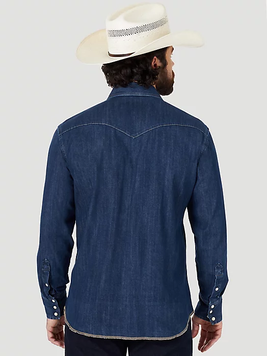Final Sale ✨Wrangler Cowboy Dark Denim Snap Up - Image 3