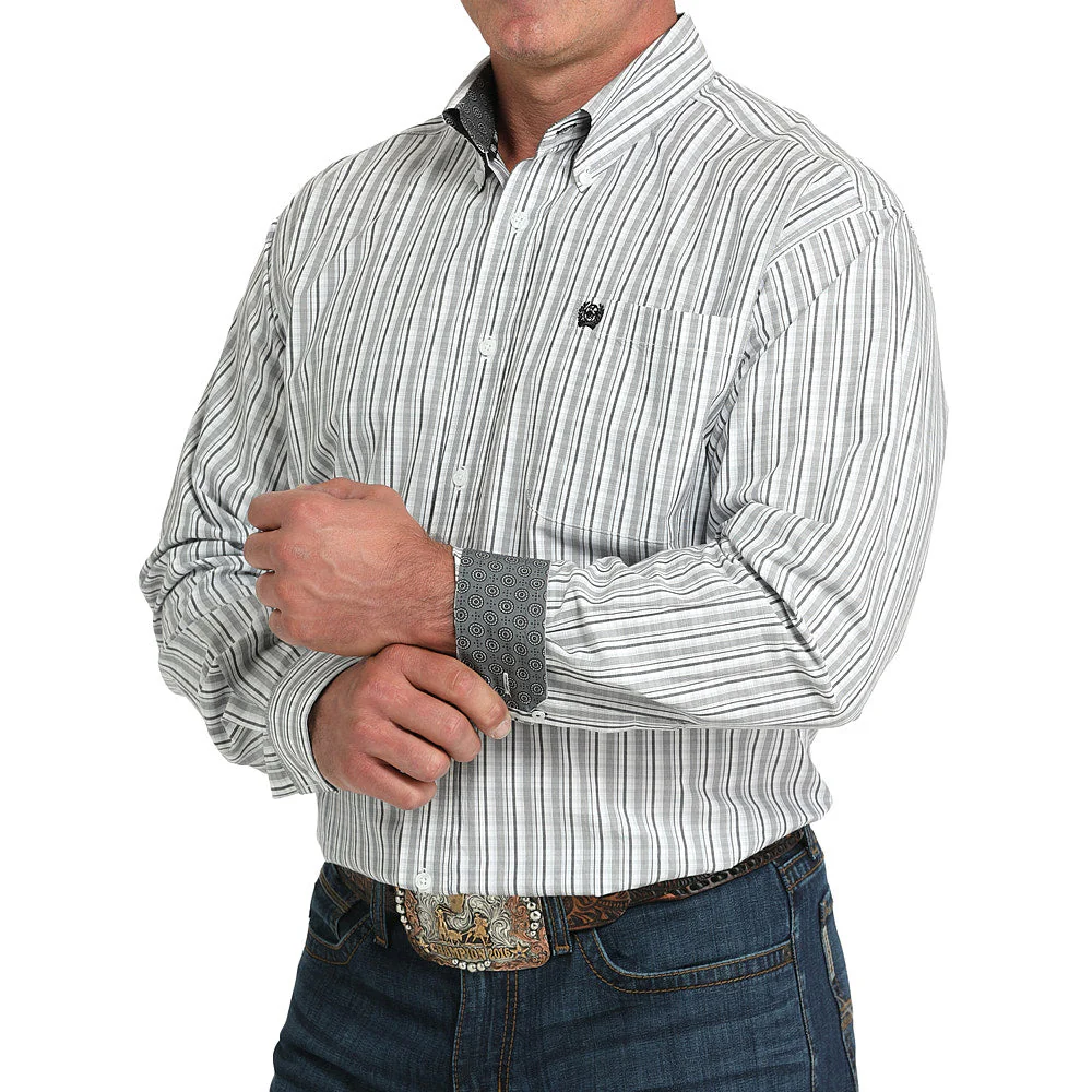 Cinch White & Grey Plaid Button Down - Image 3