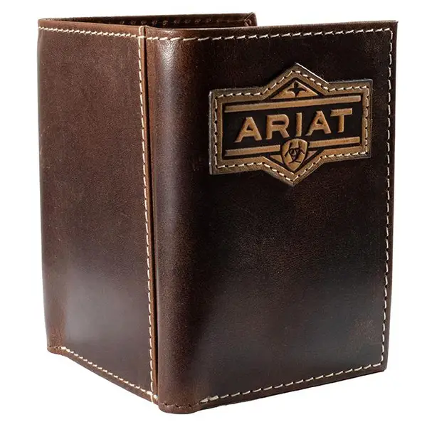 Men's Embossed Patch Trifold Wallet - Image 3