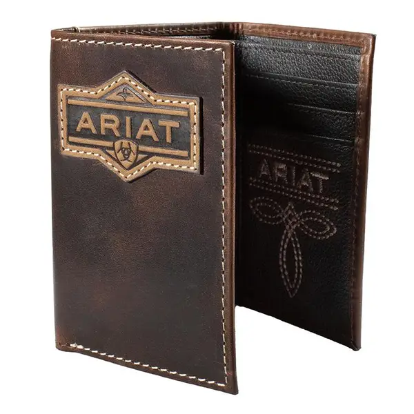 Men's Embossed Patch Trifold Wallet - Image 4