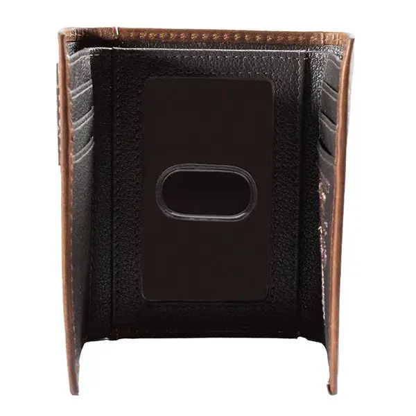 Men's Embossed Patch Trifold Wallet - Image 5