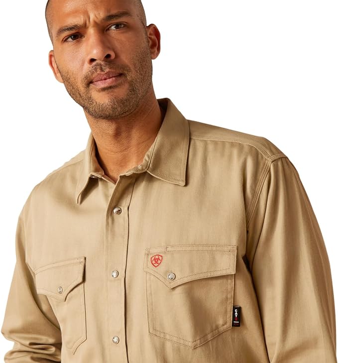 Men's FR Solid Snap Up - Khaki - Image 3
