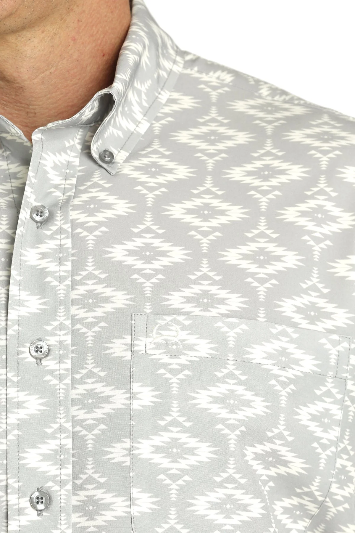 Cinch Men's Gray/Cream Arena Flex Short Sleeve - Image 2