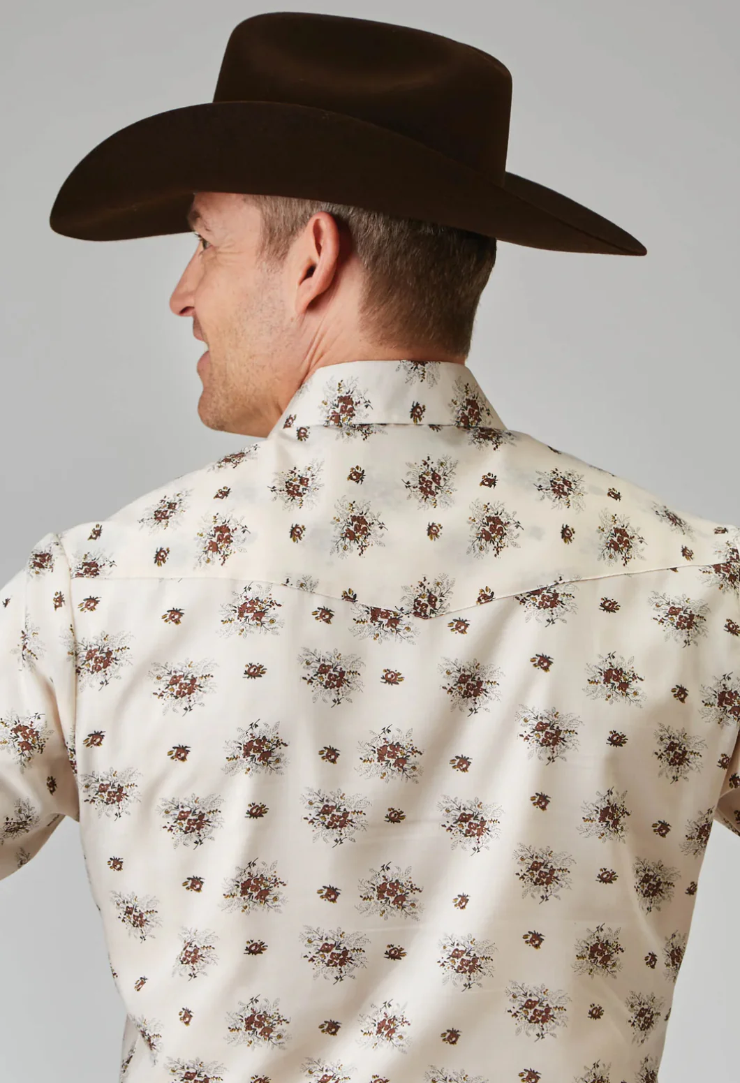MENS LONG SLEEVE SNAP VINTAGE FLORAL WESTERN SHIRT - Image 3