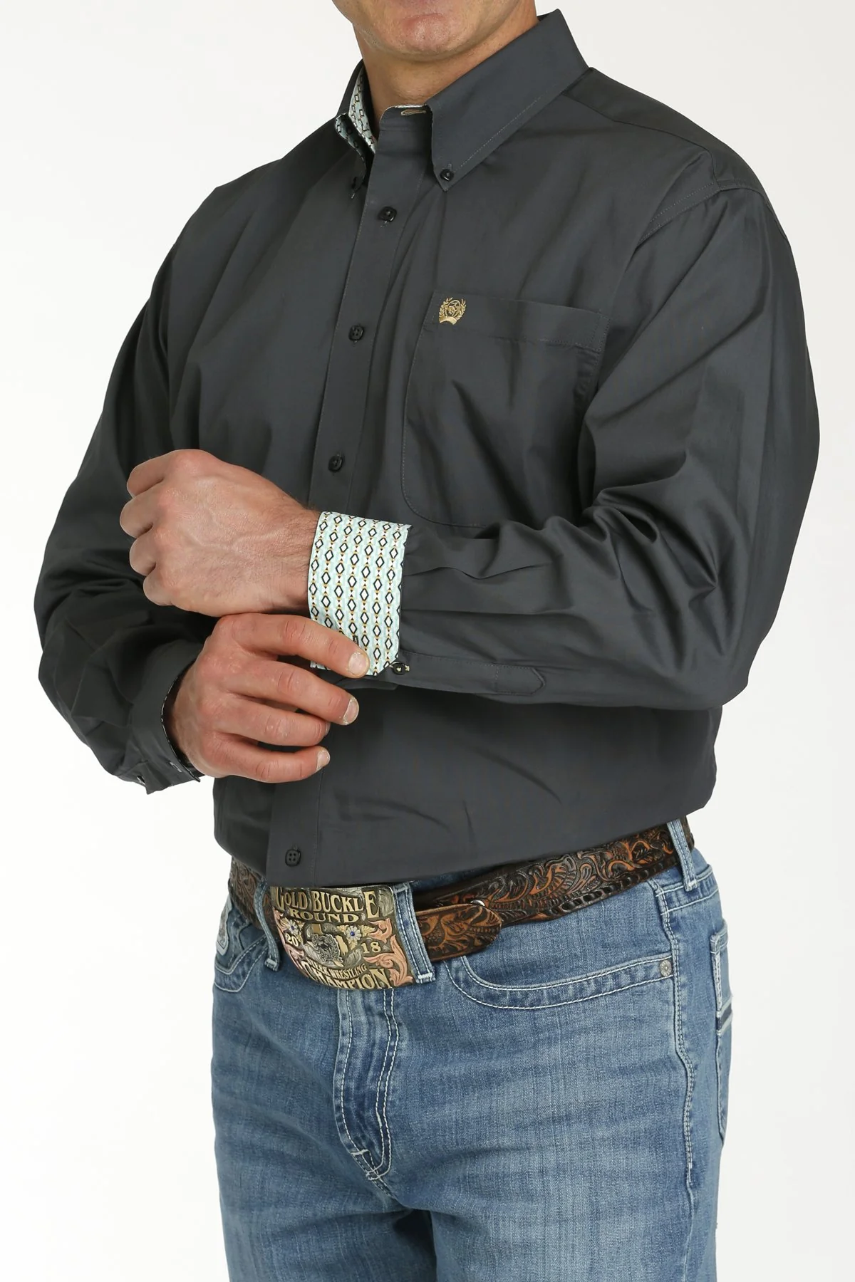 Cinch Men's Solid Charcoal Button-Down - Image 2