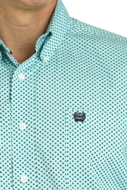 Final Sale ✨ Cinch Men's Turquoise Geometric Button-Down - Image 2