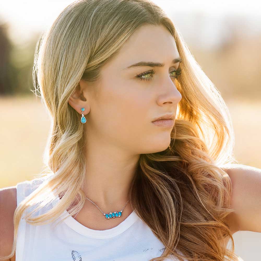 Blue Sands Turquoise Earrings - Image 2