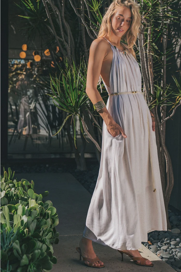 Multi Bead Linen Maxi Dress - Image 4