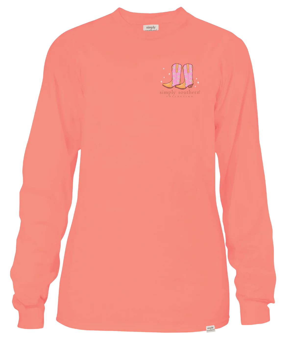 Final Sale ✨ Nashville Peach Long Sleeve Simply Southern - Image 2