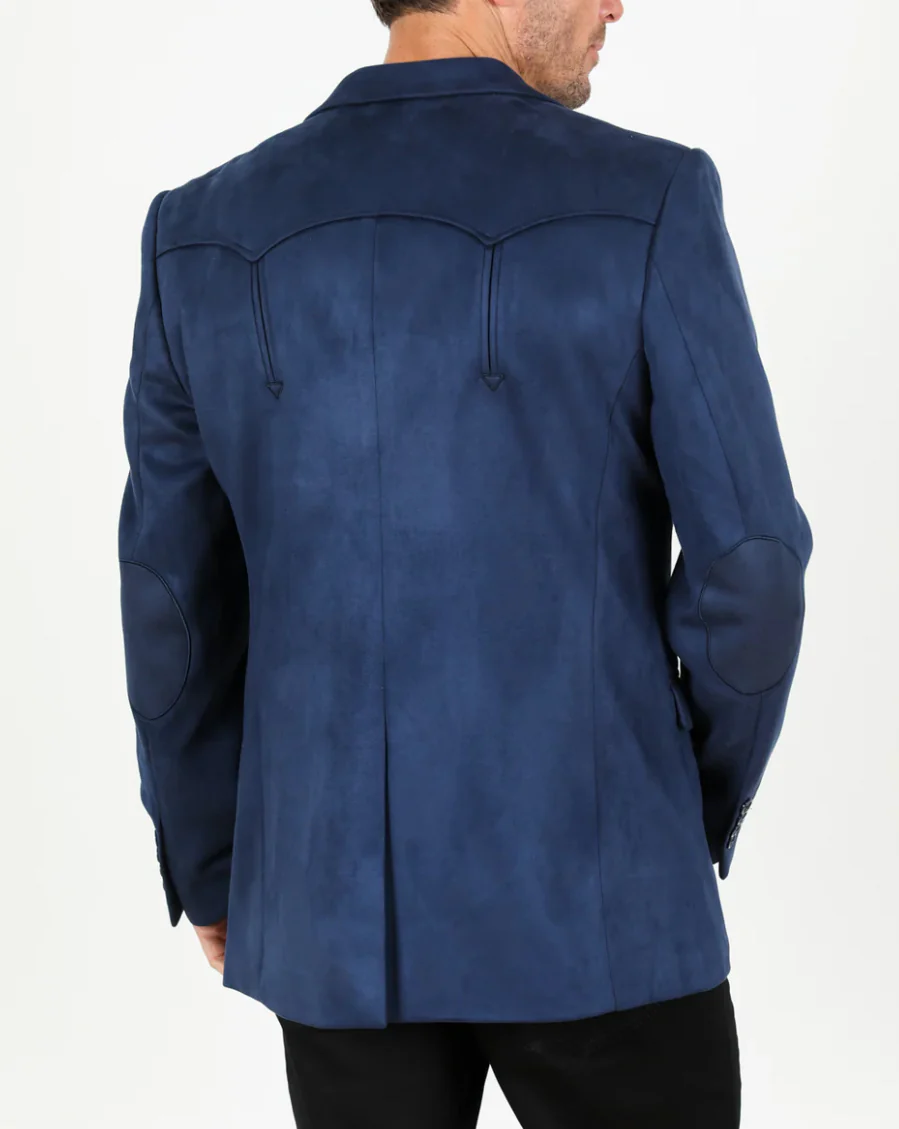 Navy Suede Blazer - Image 2