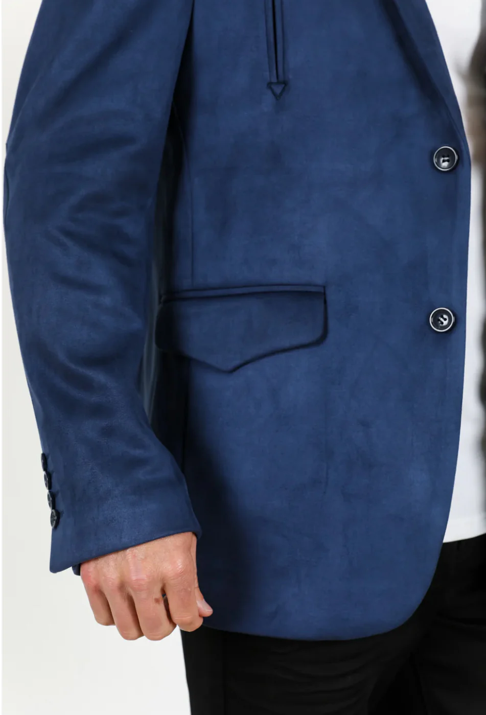 Navy Suede Blazer - Image 4