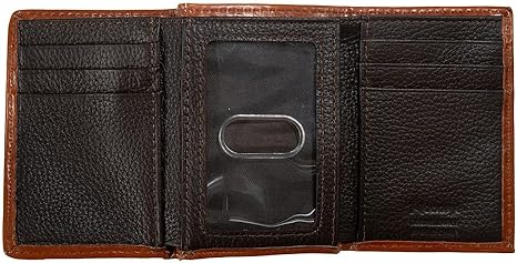 Nocona Western Wallet Mens Trifold Calf Hair Longhorn Brown - Image 2