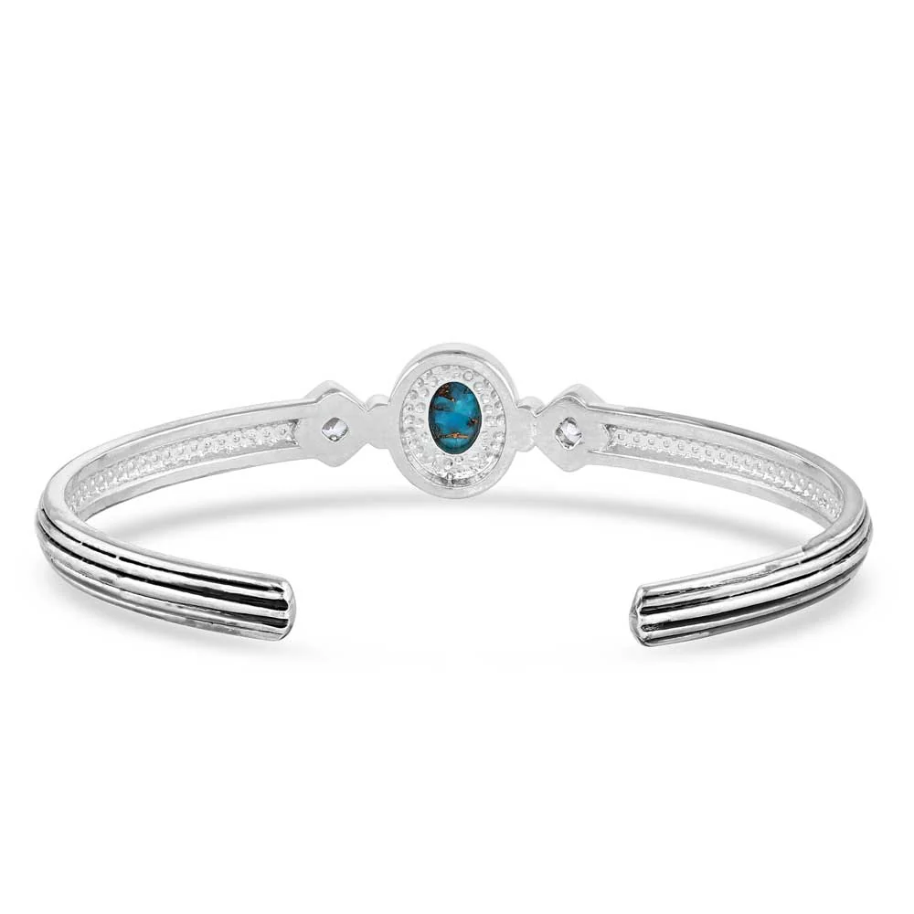 Open Night Sky Turquoise Cuff Bracelet - Image 3